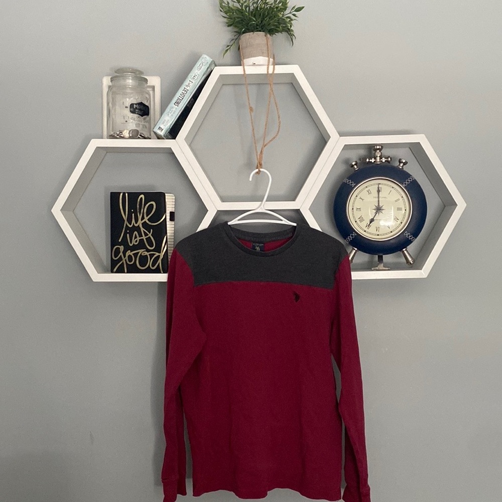 Red Gray Ralph Lauren shirt